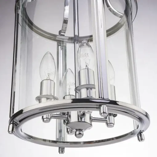 New York pendant lamp silver frame, decorative, New York style 27x48 cm unique.