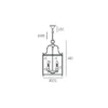New York pendant lamp silver frame, decorative, New York style 27x48 cm dimensions