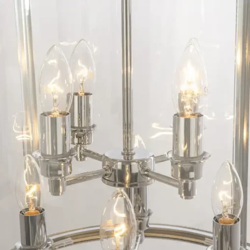 New York pendant lamp silver finish, decorative frame, classic look 43x76 cm exclusive