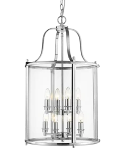 New York pendant lamp silver finish, decorative frame, classic look 43x76 cm beautiful