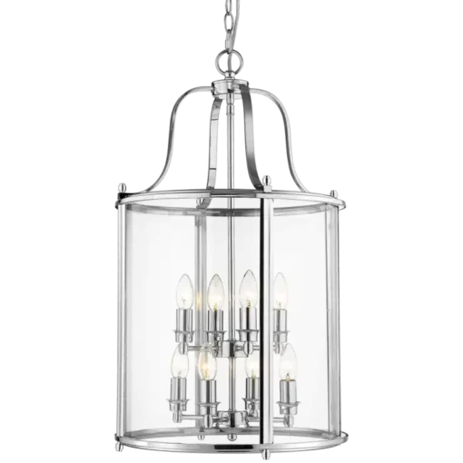 New York pendant lamp silver finish, decorative frame, classic look 43x76 cm beautiful