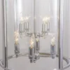 New York pendant lamp silver finish, decorative frame, classic look 43x76 cm ceiling lamp
