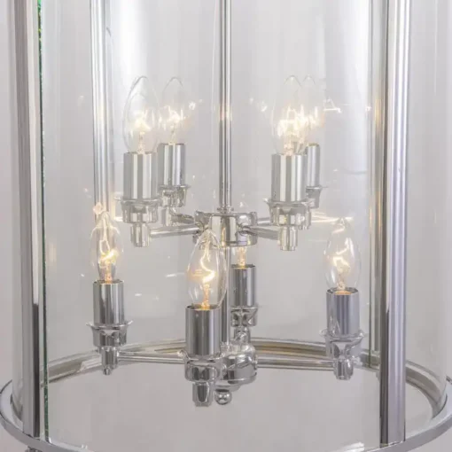 New York pendant lamp silver finish, decorative frame, classic look 43x76 cm ceiling lamp