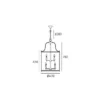 New York pendant lamp silver finish, decorative frame, classic look 43x76 cm dimensions