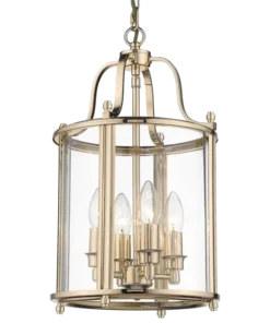 New York pendant lamp, gold, metal frame, classic style 27x48 cm beautiful