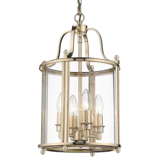 New York pendant lamp, gold, metal frame, classic style 27x48 cm beautiful