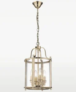 New York pendant light, gold, metal frame, classic style 27x48 cm ceiling light