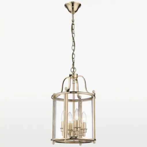 New York pendant light, gold, metal frame, classic style 27x48 cm ceiling light