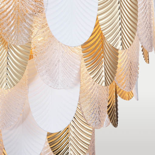 Palermo pendant light white and gold, round, glamour style, ceiling light