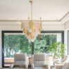 Palermo pendant lamp white and gold, round, glamour style, unique