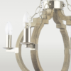 Portland pendant lamp wooden frame, nickel-plated finish, hampton style, exclusive