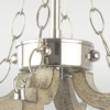 Portland pendant lamp wooden frame, nickel finish, hampton style, classic