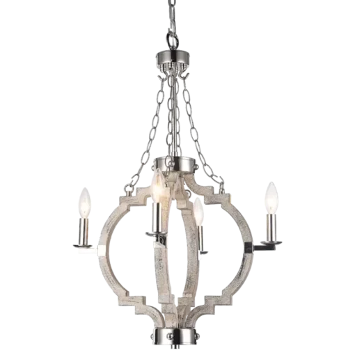 Portland pendant lamp wooden frame, nickel finish, hampton style, beautiful