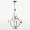 Portland pendant light wooden frame, nickel finish, hampton style, ceiling light