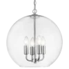 Prague pendant lamp round, glass, silver accents, classic style, beautiful