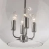 Prague pendant lamp round, glass, silver accents, classic style, unique