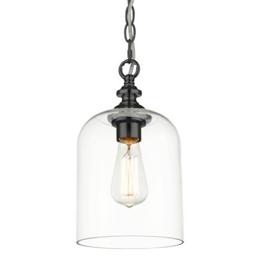 Prague glass pendant lamp, black details, single point, modern, design