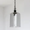 Prague glass pendant lamp, black details, single point, modern, beautiful
