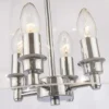 Prague glass pendant lamp, metal, silver details in classic style, decorative