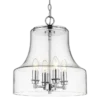 Prague glass pendant lamp, metal, silver details in classic style, elegant