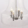 Prague glass pendant light, metal, silver details in classic style, ceiling light