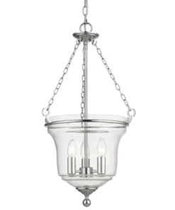 Prague glass pendant lamp, silver details, classic style, beautiful