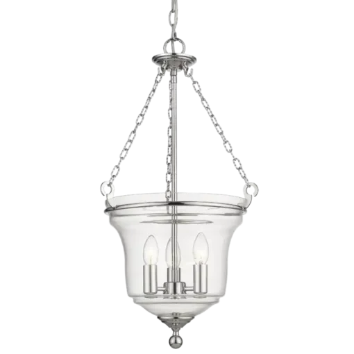 Prague glass pendant lamp, silver details, classic style, beautiful