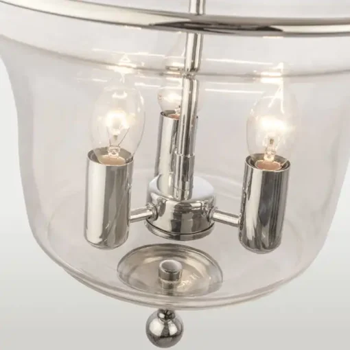 Prague glass pendant lamp, silver details, classic style, unique