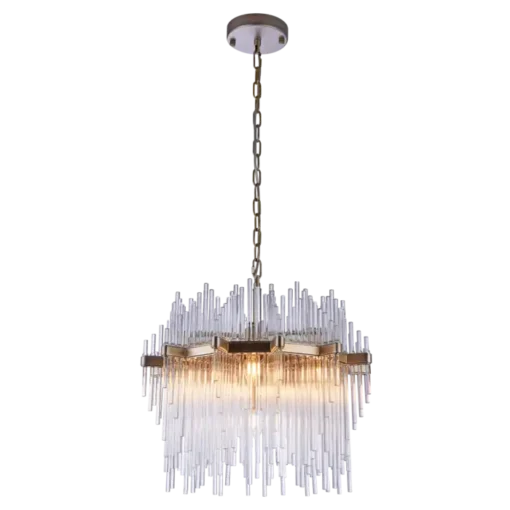 Reykjavik pendant lamp glass icicles, champagne finish, glamour style, decorative