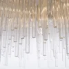 Reykjavik pendant lamp glass icicles, champagne finish, glamour style, decorative