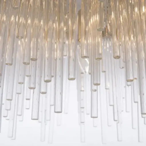 Reykjavik pendant lamp glass icicles, champagne finish, glamour style, decorative