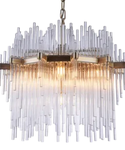 Reykjavik pendant lamp glass icicles, champagne finish, glamour style, beautiful