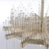 Reykjavik pendant lamp glass icicles, champagne finish, glamour style, unique