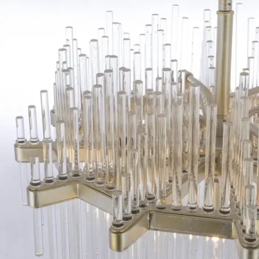 Reykjavik pendant lamp glass icicles, champagne finish, glamour style, unique