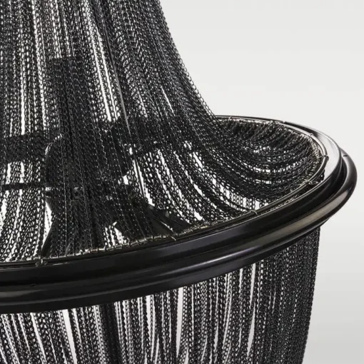 Roma pendant lamp black, chain lampshade, vintage style, designer.