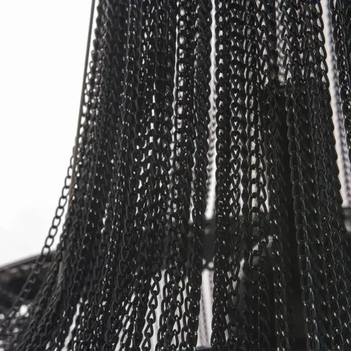 Roma pendant lamp black, chain lampshade, vintage style, classic