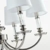 Siena pendant lamp with lampshades, silver finish, classic, exclusive