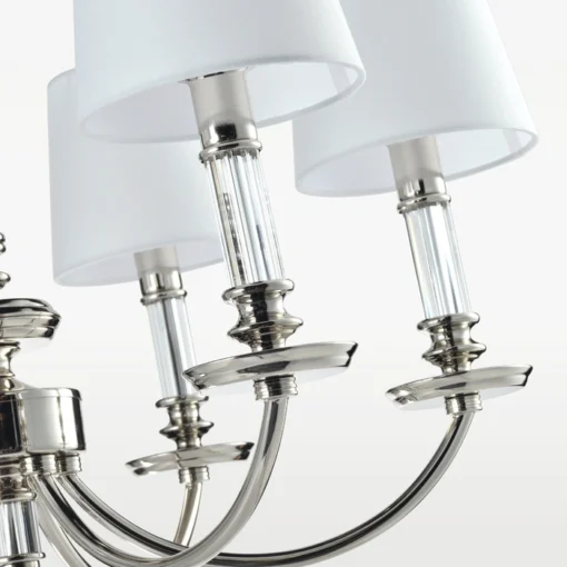 Siena pendant lamp with lampshades, silver finish, classic, exclusive