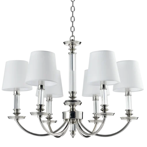 Siena pendant lamp with lampshades, silver finish, classic, beautiful