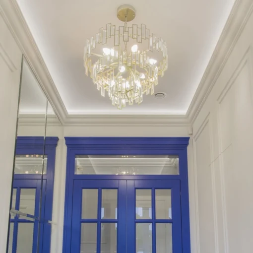St. Petersburg pendant lamp champagne frame with crystals, exquisite