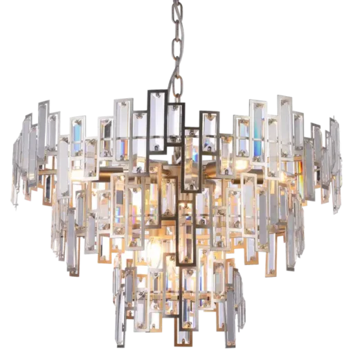 St. Petersburg pendant lamp champagne frame with crystals, refined, beautiful