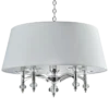 Verona round pendant lamp, crystal details, white lampshade, glamour style, beautiful