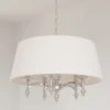 Verona round pendant lamp, crystal details, white lampshade, glamour style, unique