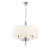 Washington round pendant lamp, nickel finish, white lampshade, classic style, exclusive