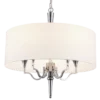 Washington round pendant lamp, nickel finish, white lampshade, classic style, beautiful