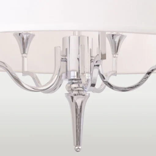 Washington round pendant lamp, nickel finish, white lampshade, classic style, unique