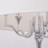 Washington round pendant lamp, nickel finish, white lampshade, classic style, unique