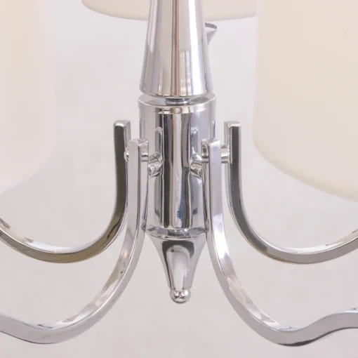 Washington pendant lamp in the shape of a Moroccan clover, nickel-plated, white lampshade, exclusive