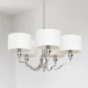 Washington pendant lamp in the shape of a Moroccan clover, nickel-plated, white lampshade, classic