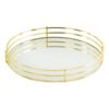 PATI2 gold decorative PATER, mirrored top, metal edge, round, glamour